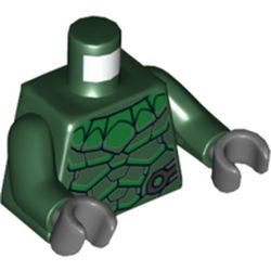 Torso Armor, Green Scales print, Dark Green Arms, Dark Bluish Gray Hands
