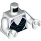 Torso Jumpsuit with Dark Purple Webbing on Shoulders and Black Panels Print (Spider Girl/Gwen), White Arms and Hands