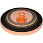 Dish 4 x 4 Inverted with Open Stud [Radar] with Black, Orange, and Metallic Silver Circles Print