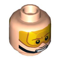 Minifig Head Luke Skywalker, Chin Strap, Smile, Visor Up / Visor Down Print