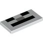 Tile 2 x 4 with Pixelated Face (Skeleton) print