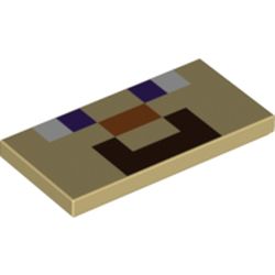 Tile 2 x 4 with Pixelated Face (Steve) print