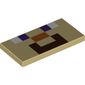 Tile 2 x 4 with Pixelated Face (Steve) print