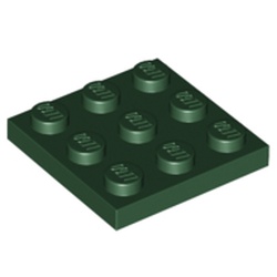 LEGO part 11212 Plate 3 x 3 in Earth Green/ Dark Green
