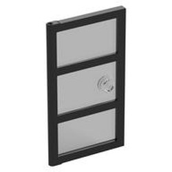 Door 1 x 4 x 6 with 3 Panes and Stud Handle with Trans-Clear Glass
