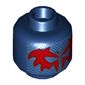 Minifig Head Spider-Man (2099), Red Eye Mask, Bright Light Blue Dots Print