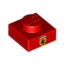 Plate 1 x 1 with Ferrari Logo print