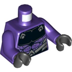 Torso Chest Armor, Black, Scales, Silver Belt Print, Dark Purple Arms, Black Hands
