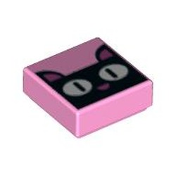 Tile 1 x 1 with Black Cat print