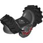 Minifig Neckwear Armor Breastplate with Rubber Tires Treads over Shoulders and Red Bat Print