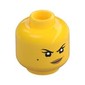 Minifig Head Nya, Eyebrows, Beauty Mark, Dark Tan Lips, Crooked Smile / Open Mouth Smile Print