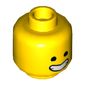 Minifig Head Emmet, Wide Smile with Closed Teeth, Open Eyes / Closed Eyes Print
