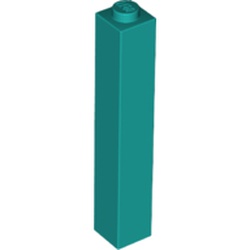 LEGO part BRICK 1X1X5 in Bright Bluish Green/ Dark Turquoise