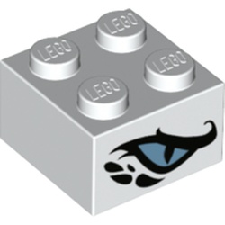 Brick 2 x 2 with Medium Blue Snake Eye, Black/White Scales