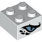 Brick 2 x 2 with Medium Blue Snake Eye, Black/White Scales