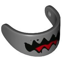 Headwear Accessory Visor For Standard Helmet with Jagged Mouth Print