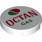 Tile Round 2 x 2 with 'OCTAN GAS' print
