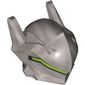 Helmet Raised Visor, Lime Stripe, Pointy Ears