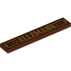 Tile 1 x 6 with Gold 'ALLEMANN' Print