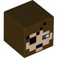 Minifig Head Special, Cube with Pixelated Face, Blue Eye, Eyepatch Print