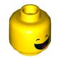 Minifig Head Benny, Dual Sided, Frown / Smile with Wide Open Mouth Showing Tongue Print [Hollow Stud]
