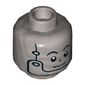 Minifig Head Tin Man, Eyebrows, Silver Nose and Chin Strap Print [Hollow Stud]