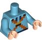 Torso Pixelated Dark Orange Straps Print, Medium Azure Arms, Light Nougat Hands