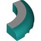 Brick Round Corner 5 x 5 x 1 Curved, Bottom Cut Outs, No Studs, 7 Bottom Tubes with White Stripe Print