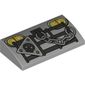 Slope Brick Curved 2 x 4 x 2/3 No Studs, with Bottom Tubes and Grill, Chain, Headlights, Skull in Triangle print