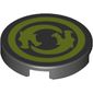 Tile Round 2 x 2 with 2 Lime Dragons