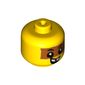 Minifig Head Baby / Toddler with Dark Orange Band for Eyes, Open Mouth Smile with Missing Tooth Print