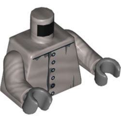 Torso Rivets, Dark Bluish Gray 'Rust' Print, Flat Silver Arms with Elbow Panels Print, Dark Bluish Gray Hands