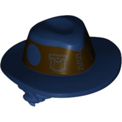 Hair and Hat, Tousled, Dark Blue Hat pattern with Dark Brown Band Print