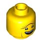 Minifig Head President Business, Dual Sided, Reddish Brown Unibrow, Open Mouth Smile, Arched Unibrow / Lowered Unibrow Print [Hollow Stud]