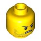 Minifig Head 'Where are my Pants?' Guy, Eyebrows, Stoppled Beard, Smile / Angry Print