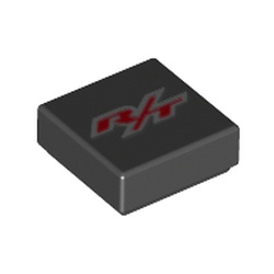 Tile 1 x 1 with Red R/T print