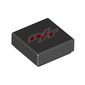 Tile 1 x 1 with Red R/T print
