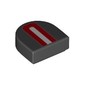Tile 1 x 1 Half Circle with Red and White Lines