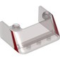 Windscreen 3 x 4 x 1 1/3 with 2 Studs on Top with Red Stripes print