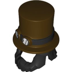 Hair and Hat, Beard with Band with Goggles, Dark Brown Print