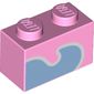 Brick 1 x 2 with Medium Blue Shape/Swirl Print