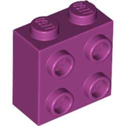 LEGO part 22885 BRICK 1X2X1 2/3 W/4 KNOBS in Bright Reddish Violet/ Magenta