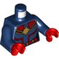 Torso Jump-suit, Red Belt, Red Trim Gold Star Print (Captain Marvel), Dark Blue Arms, Red Hands