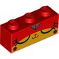 Brick 1 x 3 with Unikitty Angry, Closed Eyes print