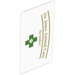Glass for Window 1 x 4 x 6 with 'Dr. Jones Animal Care' Veterinarian Logo