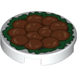 Tile Round 2 x 2 with Chinese (Meat) Balls print