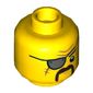 Minifig Head Fuse, Metal Eyepatch, Scar, Wrinkles, Walrus Mustache Print [Hollow Stud]