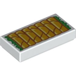 Tile 1 x 2 with Chinese Rolls print