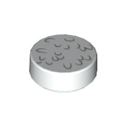 Tile Round 1 x 1 with Rice print