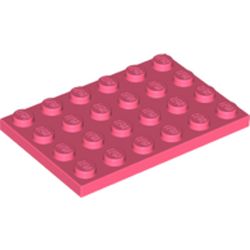 LEGO part 3032 Plate 4 x 6 in Vibrant Coral/ Coral
